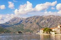 Mediterranean landscape. Montenegro, view of Bay of Kotor near Perast town Royalty Free Stock Photo