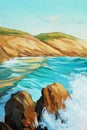 Mediterranean landscape with turquoise wave