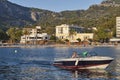 Mediterranean marina in Mallorca island. Puerto de Soller. Mallorca, Spain