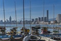 Mediterranean marina with the skyscrapers