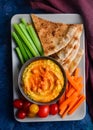 Mediterranean meal - hummus pita bread and salad