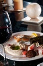 Mediterranean mezze sampler plate Royalty Free Stock Photo