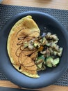 Chickpea pancake with vegetables