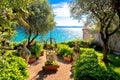 Mediterranean park on Lago di Garda view Royalty Free Stock Photo