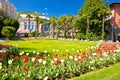 Mediterranean park in Town of Opatija flowers and palms view