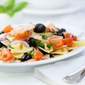 Mediterranean pasta salad with tuna
