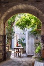 Mediterranean patio garden Royalty Free Stock Photo