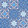 Mediterranean porcelain tiles, azulejo talavera spanish style geometric symmetrical illustration