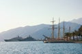 Mediterranean port. Montenegro, view of Tivat city. Travel and vacation concept Royalty Free Stock Photo