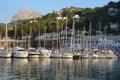 Mediterranean port scene, early morning light. Royalty Free Stock Photo
