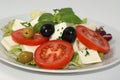 Mediterranean salad with organic feta cheese Royalty Free Stock Photo