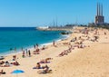 Mediterranean sand beach in Badalona