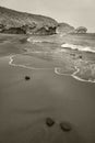 Mediterranean sand beach at Monsul in Almeria, Spain