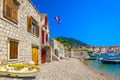 Mediterranean scenery in Komiza town, Croatia. Royalty Free Stock Photo