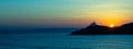 Mediterranean sea. Beautiful sunset at Kea island, Greece. Royalty Free Stock Photo