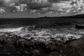 The Mediterranean Sea in Black and White Royalty Free Stock Photo