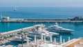 Mediterranean Sea, Boats And Monaco Yacht Club Timelapse In Monte Carlo District, Monaco