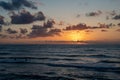 The Mediterranean sea in Cefalu during sunset in Sicily