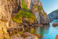 Mediterranean Sea Cliffs at Cales Coves at Sunset Royalty Free Stock Photo