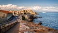 Mediterranean sea coast of Antibes, France