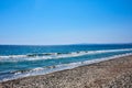 Mediterranean sea coast with pebbels Royalty Free Stock Photo