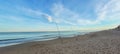 The Mediterranean Sea. An empty beach in winter, there are no people Royalty Free Stock Photo