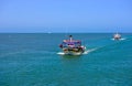 Mediterranean Sea Fishing Boats, Fishermen Returning from Toil Royalty Free Stock Photo