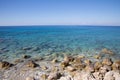 Mediterranean sea in Greece: Ocean background with coast, water