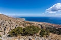 Mediterranean sea and Imbros gorge. Greece. Crete. Royalty Free Stock Photo
