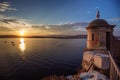 Mediterranean Sea landscape Cannes Iles de Lerins, golden hour