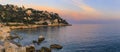 Mediterranean Sea and Mont Boron hill at sunset in Nice, South of France Royalty Free Stock Photo