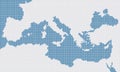 Vector Mediterranean sea pixel gray map