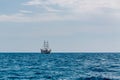 Tourist ship on the open sea. Royalty Free Stock Photo