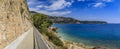 Mediterranean Sea in South of France near Roquebrune Cap Martin and Monaco Royalty Free Stock Photo