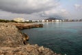 Mediterranean Sea, Spain Majorca island, seaside of Cala Millor resort Royalty Free Stock Photo