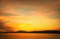 Mediterranean Sea view at sunset, island in Greece Royalty Free Stock Photo