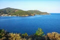 Mediterranean Sea view at sunset, island in Greece Royalty Free Stock Photo