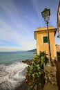 Mediterranean seascape view from the promenade at Camogli