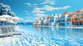 Mediterranean Serenity: Abstract Bliss in Mykonos Royalty Free Stock Photo