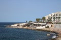 Mediterranean shoreline, Bugibba, Malta Royalty Free Stock Photo