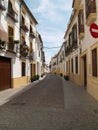 Mediterranean street of white houses Royalty Free Stock Photo