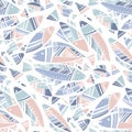 Mediterranean summer mosaic fish seamless pattern Royalty Free Stock Photo