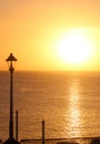 Mediterranean sunrise silhouettes Qawra Malta Royalty Free Stock Photo