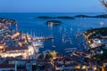 Mediterranean town Hvar at night Royalty Free Stock Photo