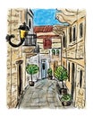Mediterranean town painting