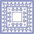Mediterranean traditional blue and white tile