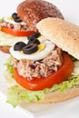 Mediterranean tuna and egg sandwiches Royalty Free Stock Photo