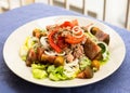 Mediterranean vegetable salad with tuna