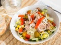 Mediterranean vegetable salad with tuna