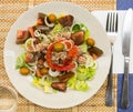 Mediterranean vegetable salad with tuna